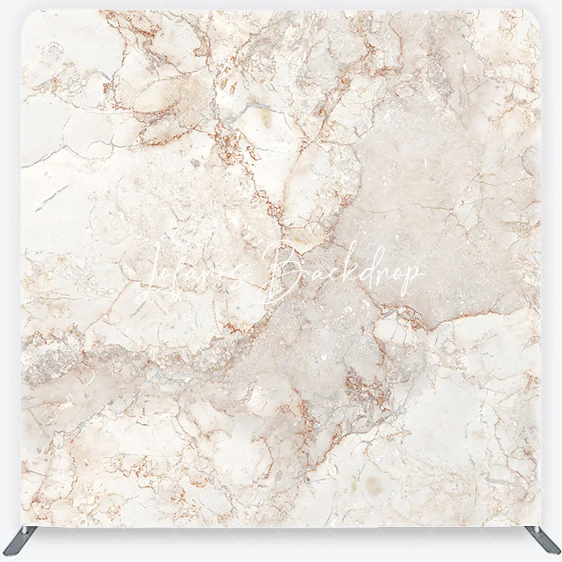 Lofaris Elegant Cream and Brown Marble Texture Square Double-Sided Backdrop Natural Stone Veins Photography Background