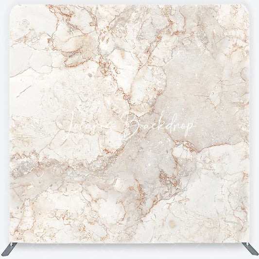 Lofaris Elegant Cream and Brown Marble Texture Square Double-Sided Backdrop Natural Stone Veins Photography Background