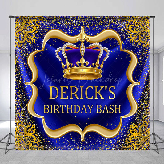 Lofaris Elegant Crown Curtain Happy Birthday Custom Backdrop