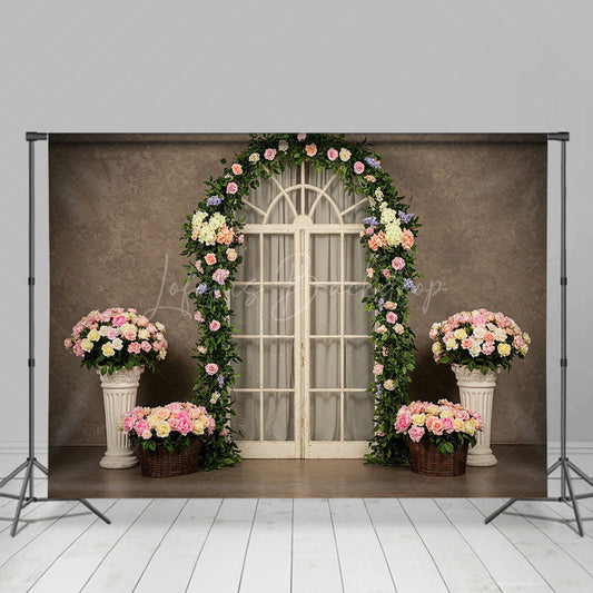 Lofaris Elegant Floral Arch Door Sweet Wedding Backdrop