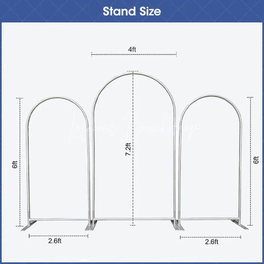 Lofaris Elegant Floral Wedding Arch 3 Piece Frame Set Chiara Backdrop Stand Ceremony Party Decor Kit