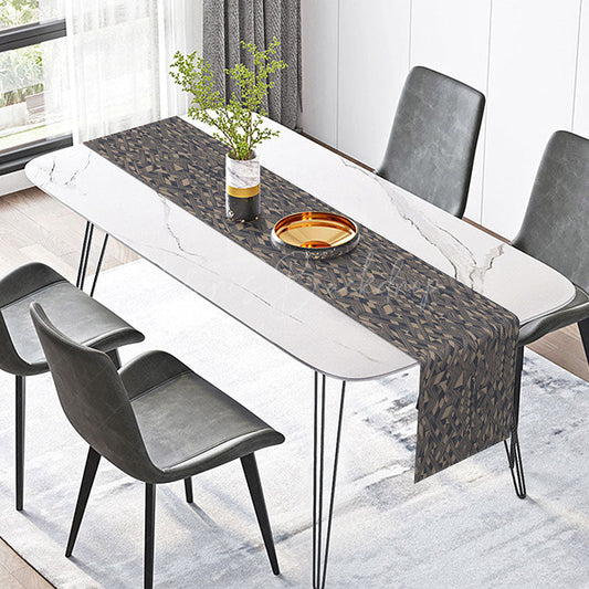 Lofaris Elegant Geometric Shapes Table Runner Repetitive Modern Abstract Pattern Minimalist Black and White Kitchen