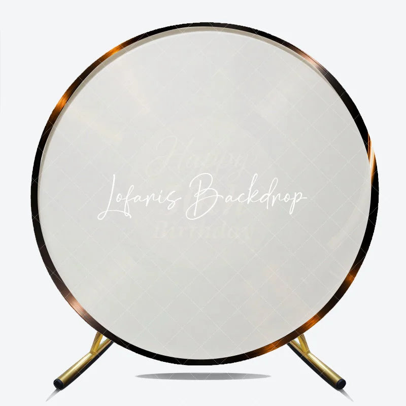 Lofaris Elegant Golden Vinyl Record Happy 50th Birthday Round Backdrop Retro Music Theme Party Decoration