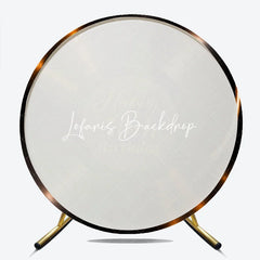 Lofaris Elegant Golden Vinyl Record Happy 50th Birthday Round Backdrop Retro Music Theme Party Decoration