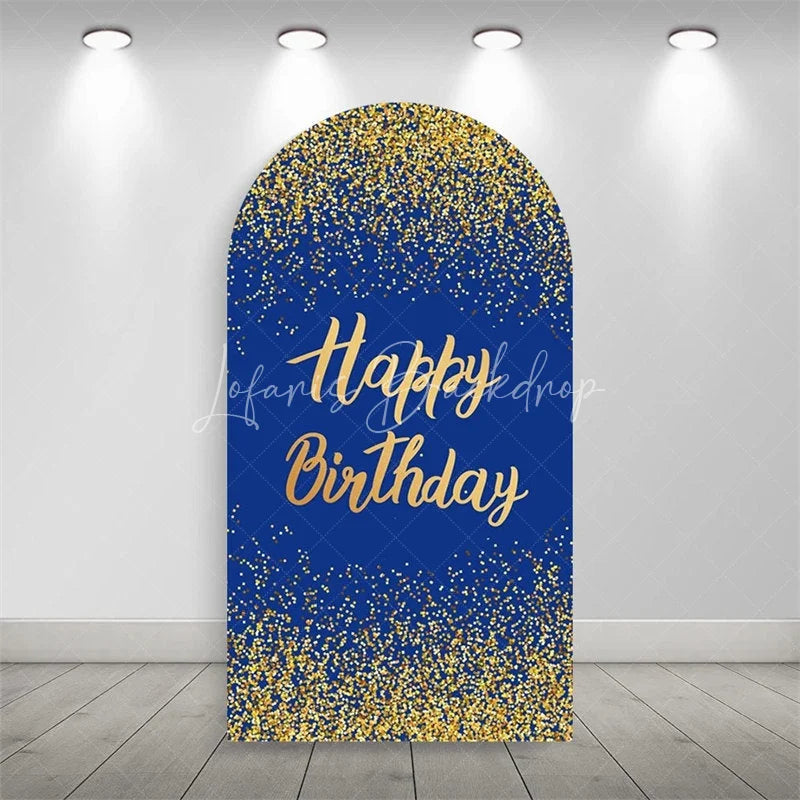 Lofaris Elegant Happy Birthday Arch Backdrop Sparkling Glitter Dust Party Celebration Background