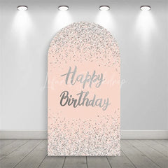 Lofaris Elegant Happy Birthday Arch Backdrop Sparkling Glitter Dust Party Celebration Background