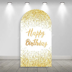 Lofaris Elegant Happy Birthday Arch Backdrop Sparkling Glitter Dust Party Celebration Background