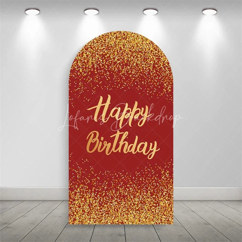 Lofaris Elegant Happy Birthday Arch Backdrop Sparkling Glitter Dust Party Celebration Background