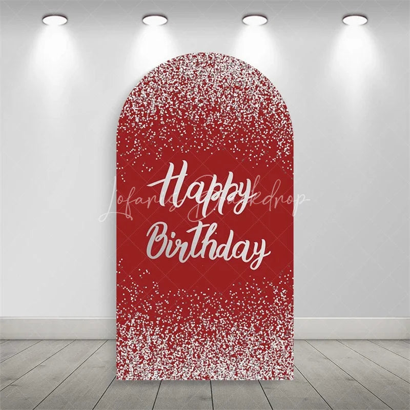 Lofaris Elegant Happy Birthday Arch Backdrop Sparkling Glitter Dust Party Celebration Background
