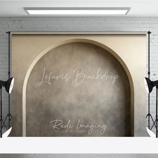 Lofaris Elegant Neutral Beige Arch Photography Backdrop Modern Textured Wall Studio Prop for Portraits