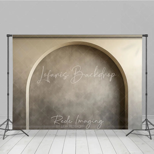Lofaris Elegant Neutral Beige Arch Photography Backdrop Modern Textured Wall Studio Prop for Portraits