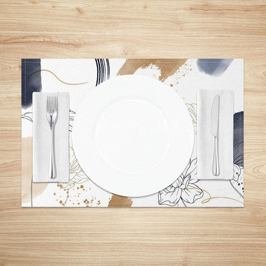 Lofaris Elegant Painted Floral Placemats Set of 4 Sweet Botanical Art for Wedding and Bridal Shower Table Decor