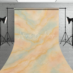 Lofaris Elegant Pastel Watercolor Sweep Backdrop with Golden Veins Abstract Marble Texture for Artistic Photography