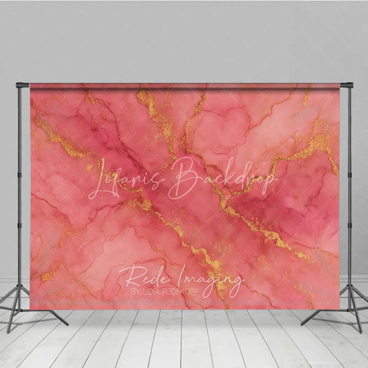Lofaris Elegant Pink and Gold Abstract Fluid Art Photography Backdrop Luxurious Marble Texture Photo Prop
