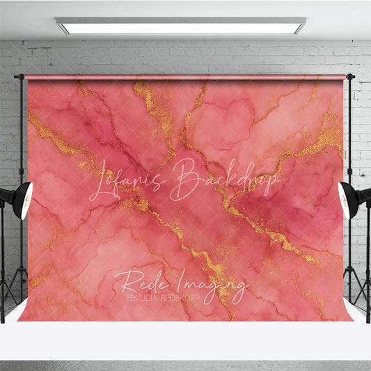 Lofaris Elegant Pink and Gold Abstract Fluid Art Photography Backdrop Luxurious Marble Texture Photo Prop