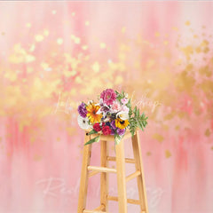 Lofaris Elegant Pink and Gold Foil Abstract Photography Backdrop Soft Artistic Party Decor