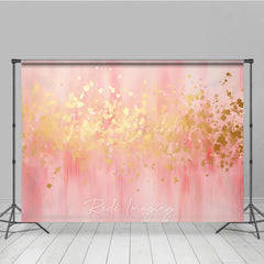 Lofaris Elegant Pink and Gold Foil Abstract Photography Backdrop Soft Artistic Party Decor