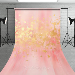 Lofaris Elegant Pink and Gold Glitter Abstract Sweep Backdrop Dreamy Celebration Party Professional Photo Decor