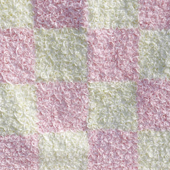 Lofaris Elegant Pink and White Checkerboard Artificial Flower Wall Romantic Rose Backdrop for Wedding Party Decor