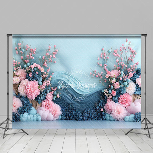 Lofaris Elegant Pink Floral Fine Art Wedding Photo Backdrop
