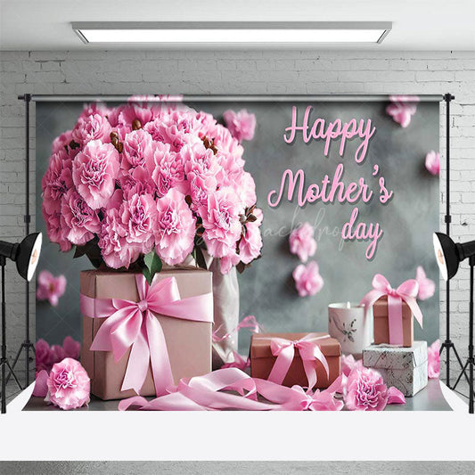 Lofaris Elegant Pink Floral Gifts Happy Mothers Day Backdrop