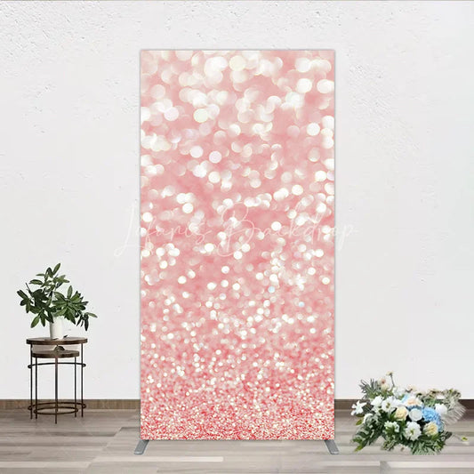 Lofaris Elegant Pink Glitter Bokeh Sparkling Rectangle Arch Backdrop Shimmering Festive Party Decoration Background