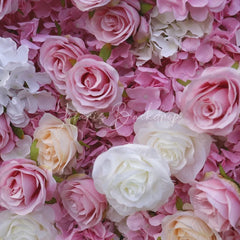 Lofaris Elegant Pink Purple and White Ombre Artificial Flower Wall Romantic Floral Backdrop for Wedding Party Decor