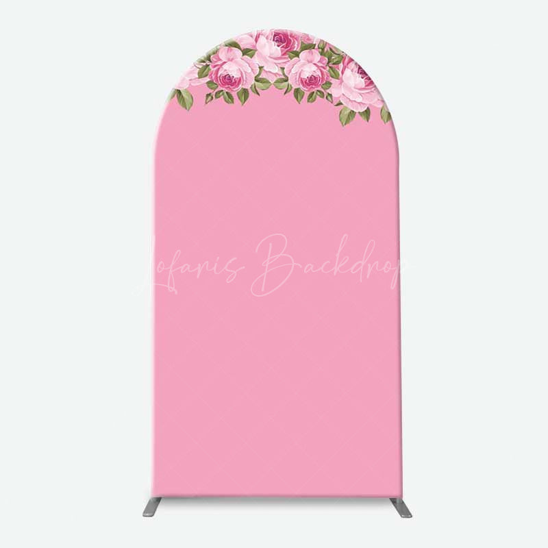 Lofaris Elegant Pink Rose Floral Arch Backdrop for Wedding Romantic Flower Wall Decor Bridal Shower or Birthday Party