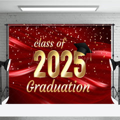Lofaris Elegant Red Gold Dots Graduation Ceremony Backdrop