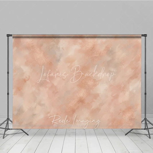 Lofaris Elegant Rose Gold Abstract Brushstroke Photography Backdrop Artistic Textured Studio Portrait Background