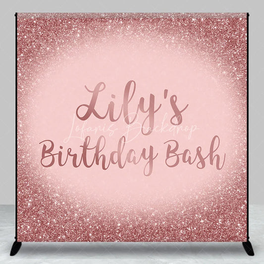 Lofaris Elegant Rose Gold Glitter Pink Custom Birthday Backdrop Personalized Party Bash Decor