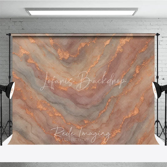 Lofaris Elegant Rose Gold Marble Photography Backdrop Abstract Texture for Professional Portrait Sessions