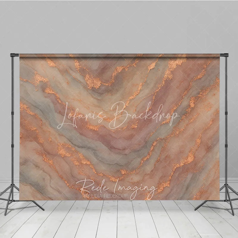 Lofaris Elegant Rose Gold Marble Photography Backdrop Abstract Texture for Professional Portrait Sessions