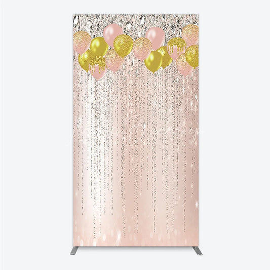 Lofaris Elegant Rose Gold Pink and Glitter Balloon Diamond Rectangle Arch Backdrop Celebration Party Decor