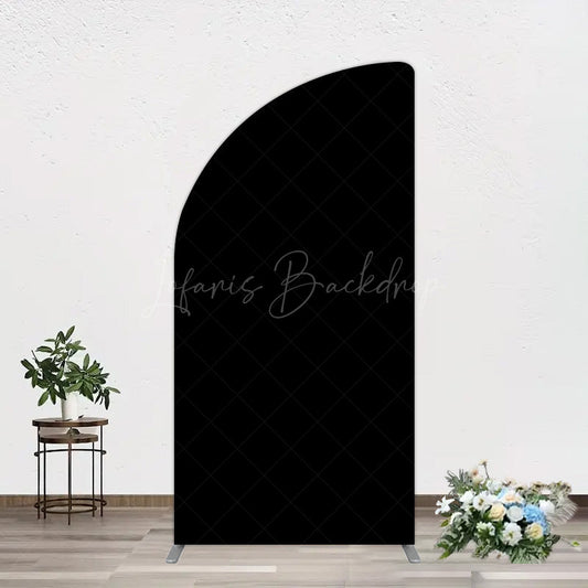 Lofaris Elegant Solid Color Black Theme Party Half Moon Arch Backdrop
