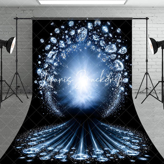 Lofaris Elegant Sparkling Diamonds and Radiant Light Sweep Backdrop Luxury Glittering Party Photography Background