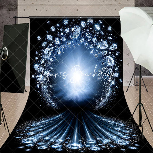Lofaris Elegant Sparkling Diamonds and Radiant Light Sweep Backdrop Luxury Glittering Party Photography Background