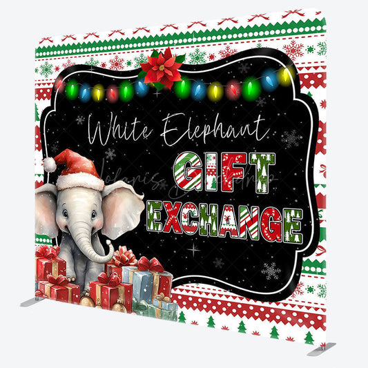 Lofaris Elephant Gift Exchange Christmas Pillow Case Backdrop