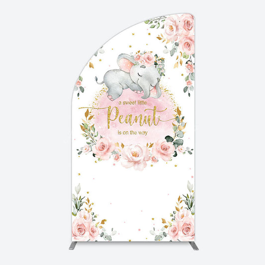 Lofaris Elephant Little Peanut Baby Shower Half Moon Arch Backdrop