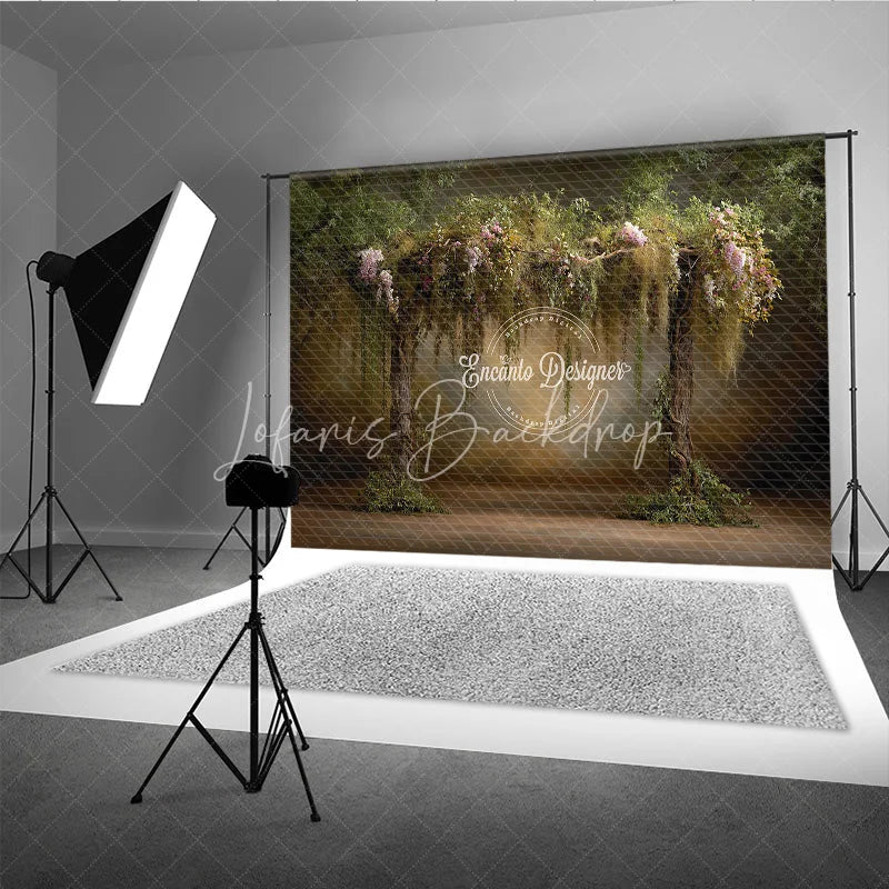 Lofaris Enchanted Forest Arch Backdrop Magical Woodland Trees Photo Prop Fairy Tale Garden for Wedding or Party