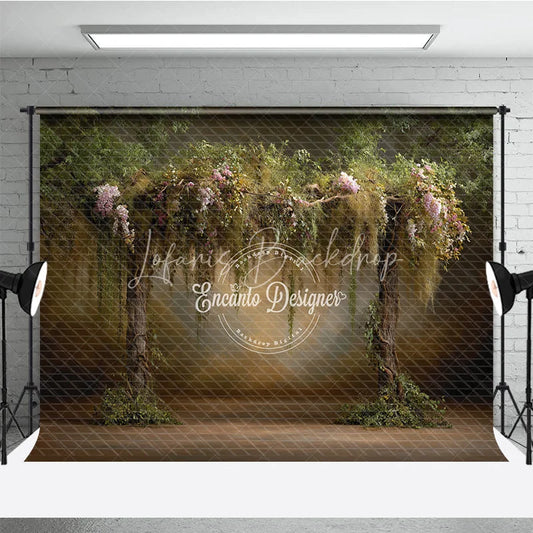 Lofaris Enchanted Forest Arch Backdrop Magical Woodland Trees Photo Prop Fairy Tale Garden for Wedding or Party