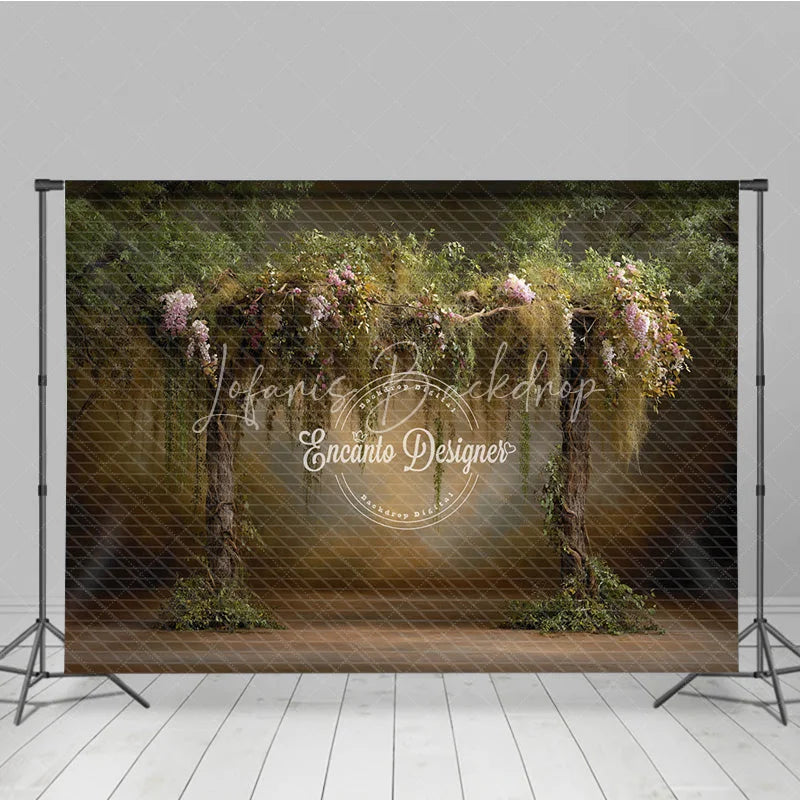 Lofaris Enchanted Forest Arch Backdrop Magical Woodland Trees Photo Prop Fairy Tale Garden for Wedding or Party