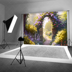 Lofaris Enchanted Spring Garden Arch Backdrop Blooming Floral Gate Path Romantic Wedding Bridal Shower Photography