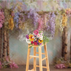 Lofaris Enchanted Wisteria Photography Backdrop Colorful Hanging Flowers Magical Forest Fine Art Portrait Background