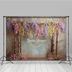 Lofaris Enchanted Wisteria Photography Backdrop Colorful Hanging Flowers Magical Forest Fine Art Portrait Background