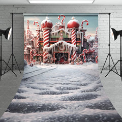 Lofaris Enchanting Candy Land Christmas Sweep Backdrop Festive Winter Wonderland Holiday Celebration Photo Decor