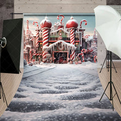 Lofaris Enchanting Candy Land Christmas Sweep Backdrop Festive Winter Wonderland Holiday Celebration Photo Decor