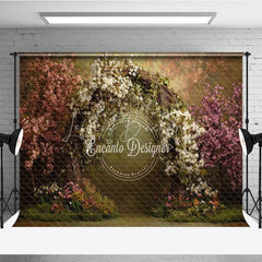Lofaris Enchanting Floral Archway Photography Backdrop Pink and White Flowers Garden Theme for Spring Wedding
