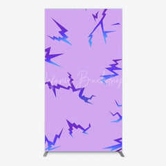 Lofaris Energetic Purple and Blue Gradient Lightning Pattern Rectangle Arch Backdrop Modern Abstract Event Decor.