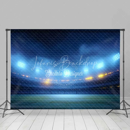 Lofaris Energetic Sports Stadium Backdrop Illuminated Night Game Arena Football Field Photography Background for Events